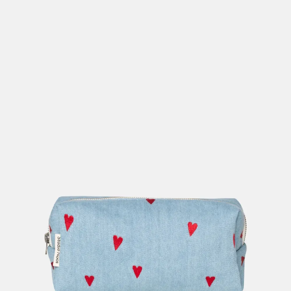 Toilettassen^Studio Noos Denim Hearts toilettas S denim