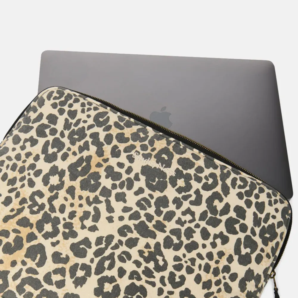 School Accessoires | Laptophoezen^Studio Noos Soft Cotton laptophoes 13 inch leopard
