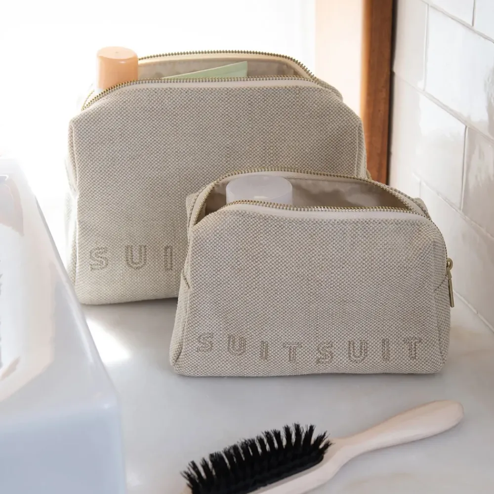 Toilettassen^Suitsuit Fusion toilettas raw cotton