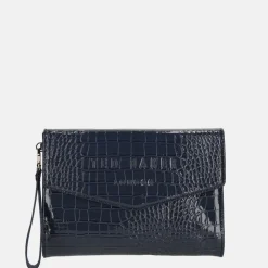 Clutches^Ted Baker Crocey clutch dark blue