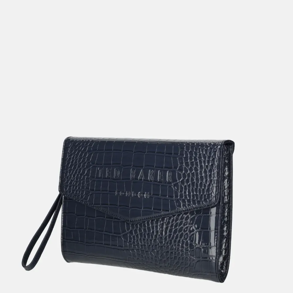 Clutches^Ted Baker Crocey clutch dark blue
