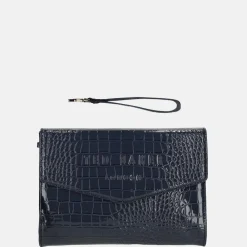 Clutches^Ted Baker Crocey clutch dark blue