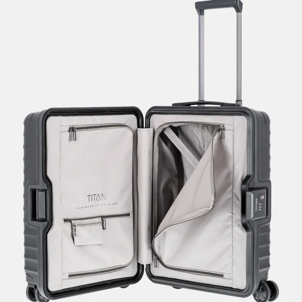 Handbagage Koffers^Titan Litron spinner FRAME handbagage koffer 55 cm traubengrun