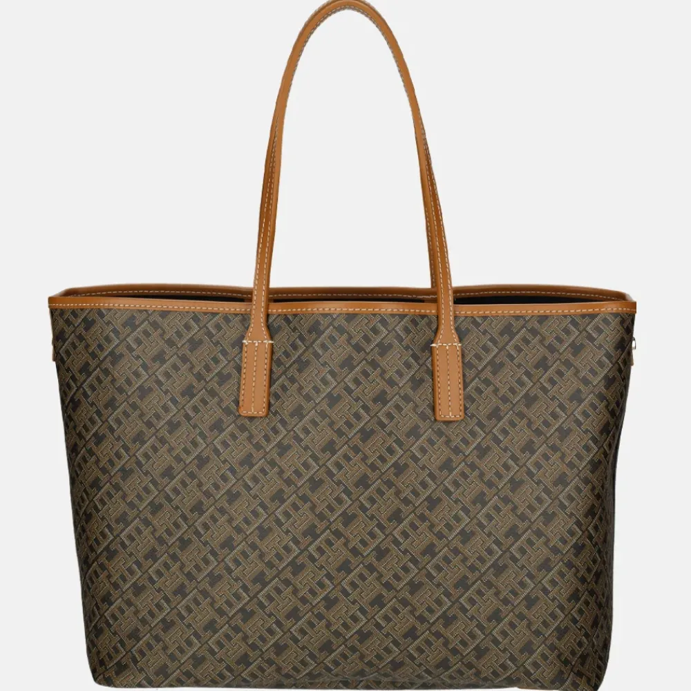 Shoppers^Tommy Hilfiger Monoplay leather handle tote black/tan mix