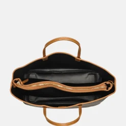 Shoppers^Tommy Hilfiger Monoplay leather handle tote black/tan mix