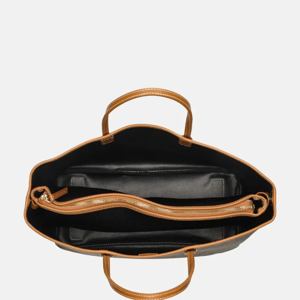 Shoppers^Tommy Hilfiger Monoplay leather handle tote black/tan mix