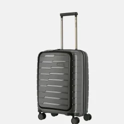 Handbagage Koffers^Travelite Air Base Frontpocket handbagage koffer 55 cm antraciet
