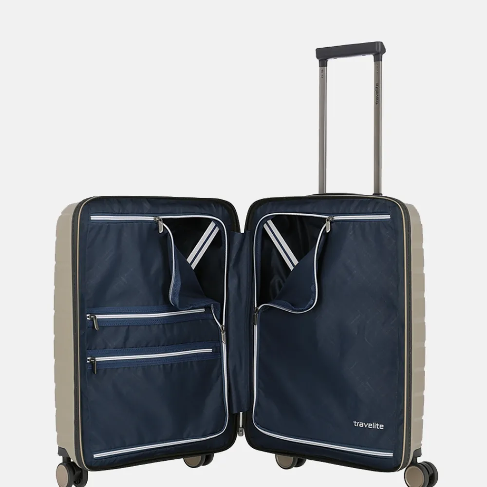 Handbagage Koffers^Travelite Air Base handbagage koffer 55 cm champagne