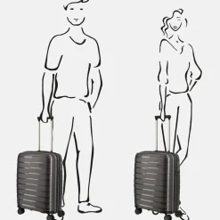 Handbagage Koffers^Travelite Air Base koffer 55 cm antraciet