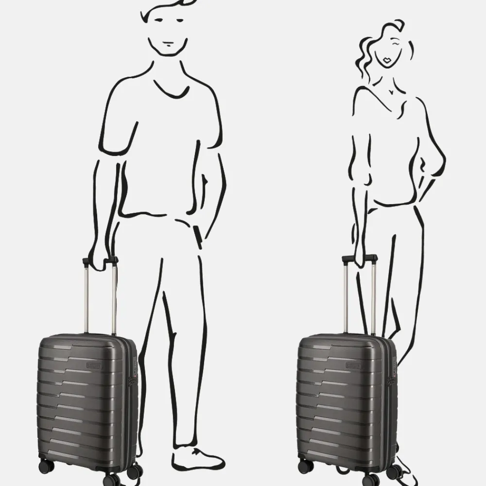 Handbagage Koffers^Travelite Air Base koffer 55 cm antraciet