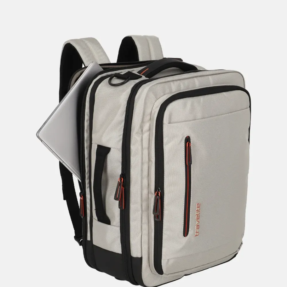 Handbagage Tassen | Underseaters^Travelite Crosslite 5.0 underseater rugzak 15 inch beige
