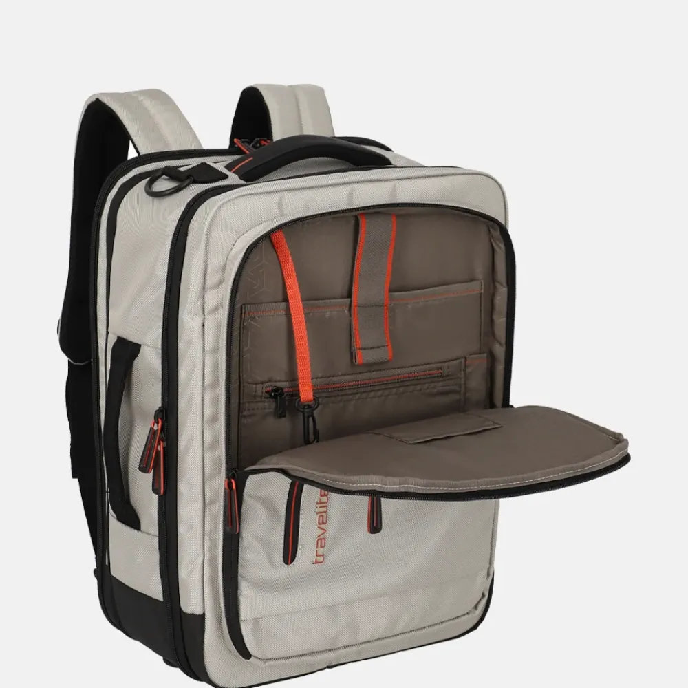 Handbagage Tassen | Underseaters^Travelite Crosslite 5.0 underseater rugzak 15 inch beige