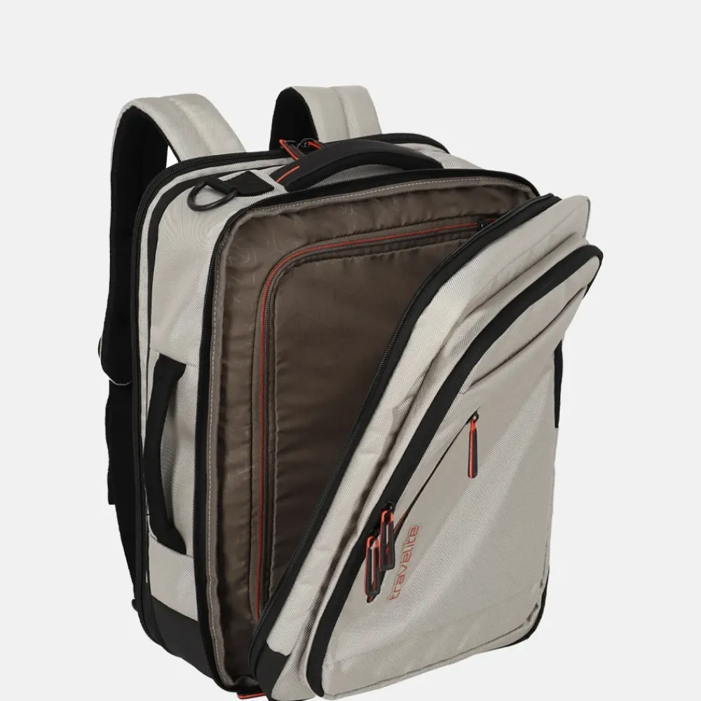 Handbagage Tassen | Underseaters^Travelite Crosslite 5.0 underseater rugzak 15 inch beige