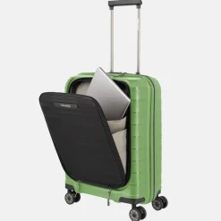 Handbagage Koffers^Travelite Mooby frontpocket handbagage koffer 55 cm green