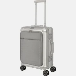 Handbagage Koffers^Travelite Next 2.0 Frontpocket handbagage koffer 55 cm silver