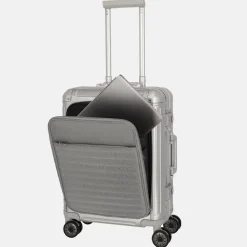 Handbagage Koffers^Travelite Next 2.0 Frontpocket handbagage koffer 55 cm silver