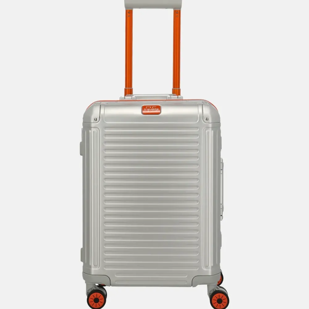 Handbagage Koffers^Travelite Next 2.0 handbagage koffer 55 cm Limited Edition silver-orange