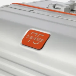 Handbagage Koffers^Travelite Next 2.0 handbagage koffer 55 cm Limited Edition silver-orange