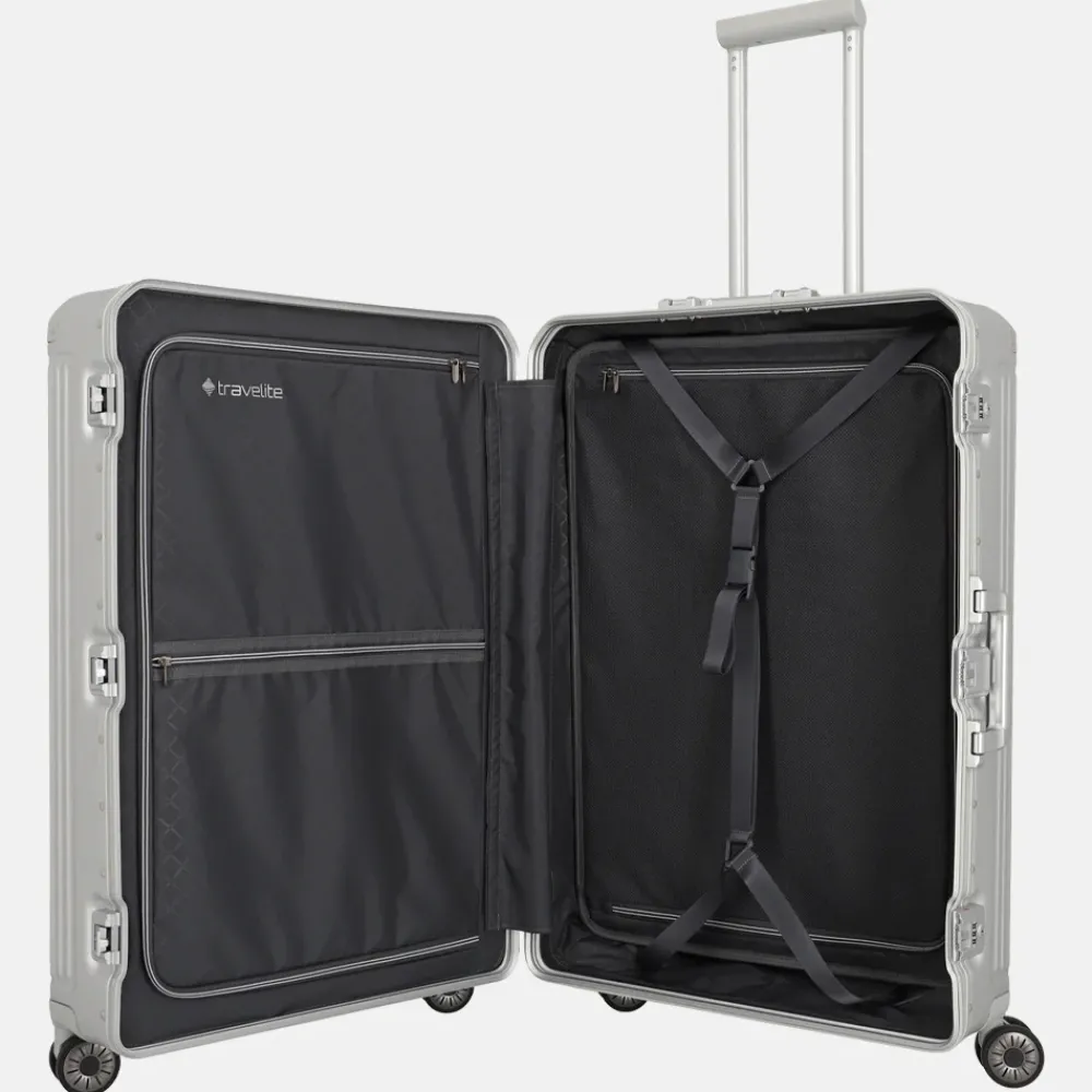 Reiskoffers^Travelite Next 2.0 reiskoffer 77 cm silver