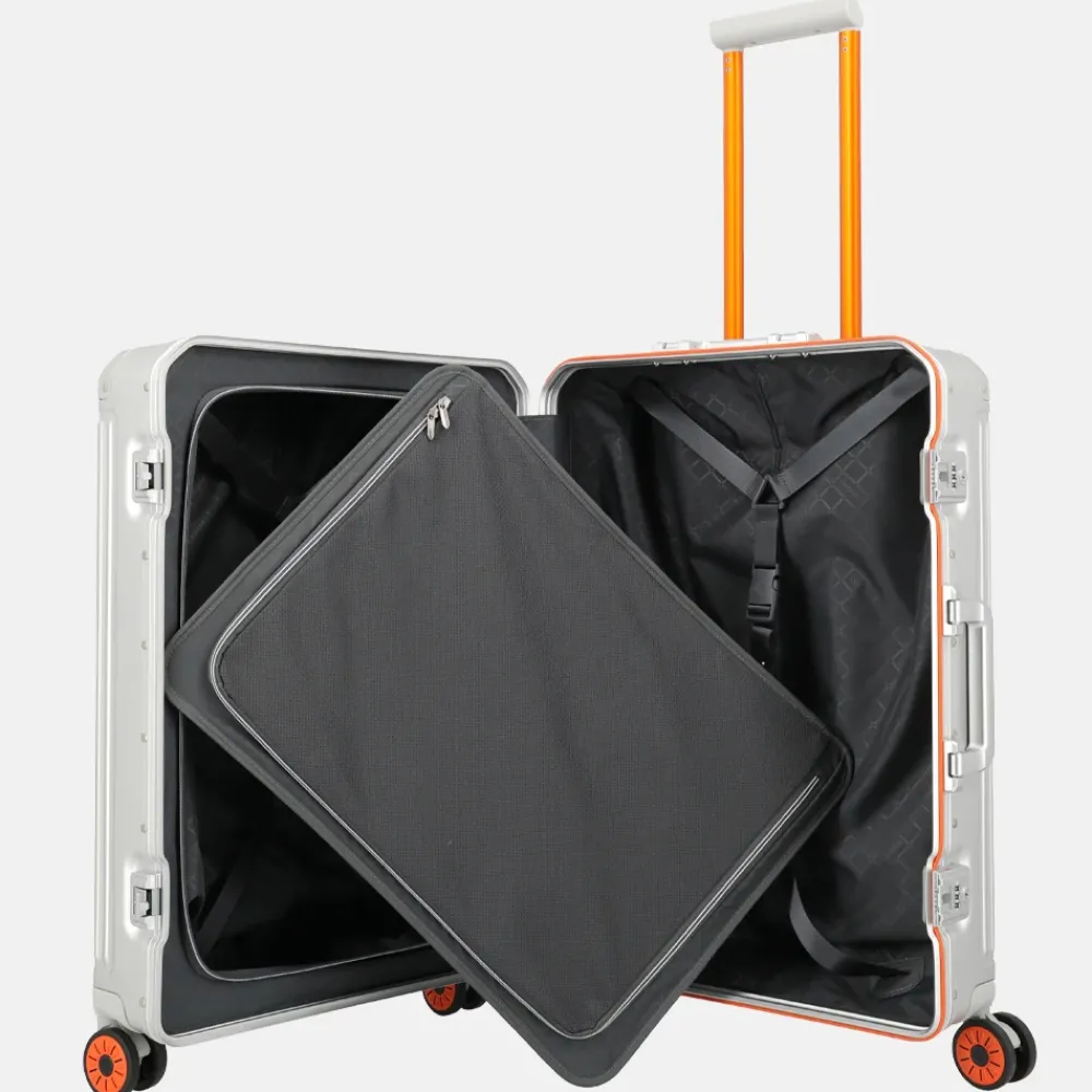 Reiskoffers^Travelite Next 2.0 reiskoffer 67 cm Limited Edition silver-orange