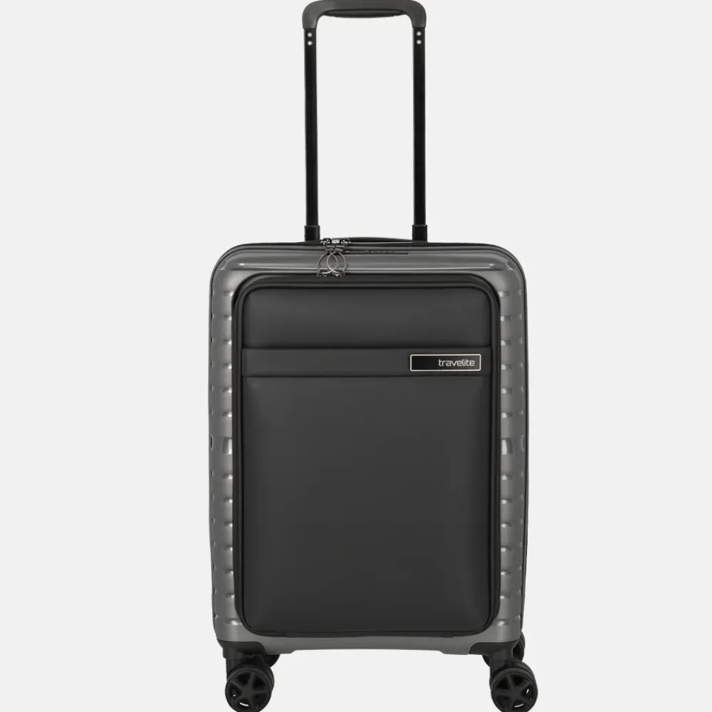 Handbagage Koffers^Travelite Trient Frontpocket handbagage koffer 55 cm anthracite