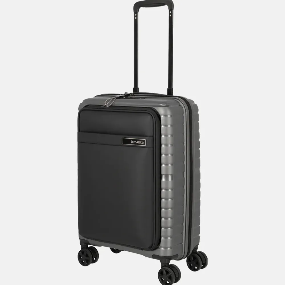 Handbagage Koffers^Travelite Trient Frontpocket handbagage koffer 55 cm anthracite