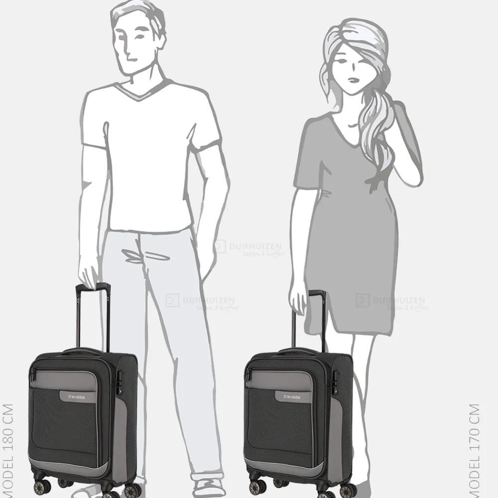 Handbagage Koffers^Travelite Viia handbagage koffer 55 cm anthracite