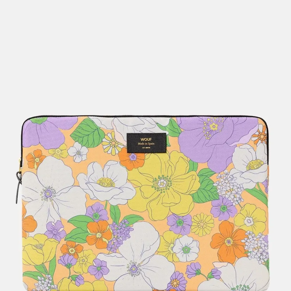 School Accessoires | Gepersonaliseerde Laptophoezen^Wouf laptophoes 13/14 inch Yelli Flowers