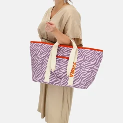 Strandtassen^Zebra Trends Elise strandtas lilac zebra