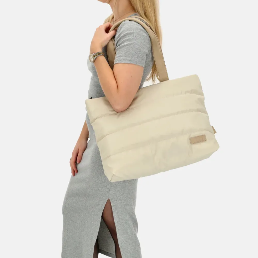 Dames Laptoptassen^Zebra Trends Elske Puffy shopper creme