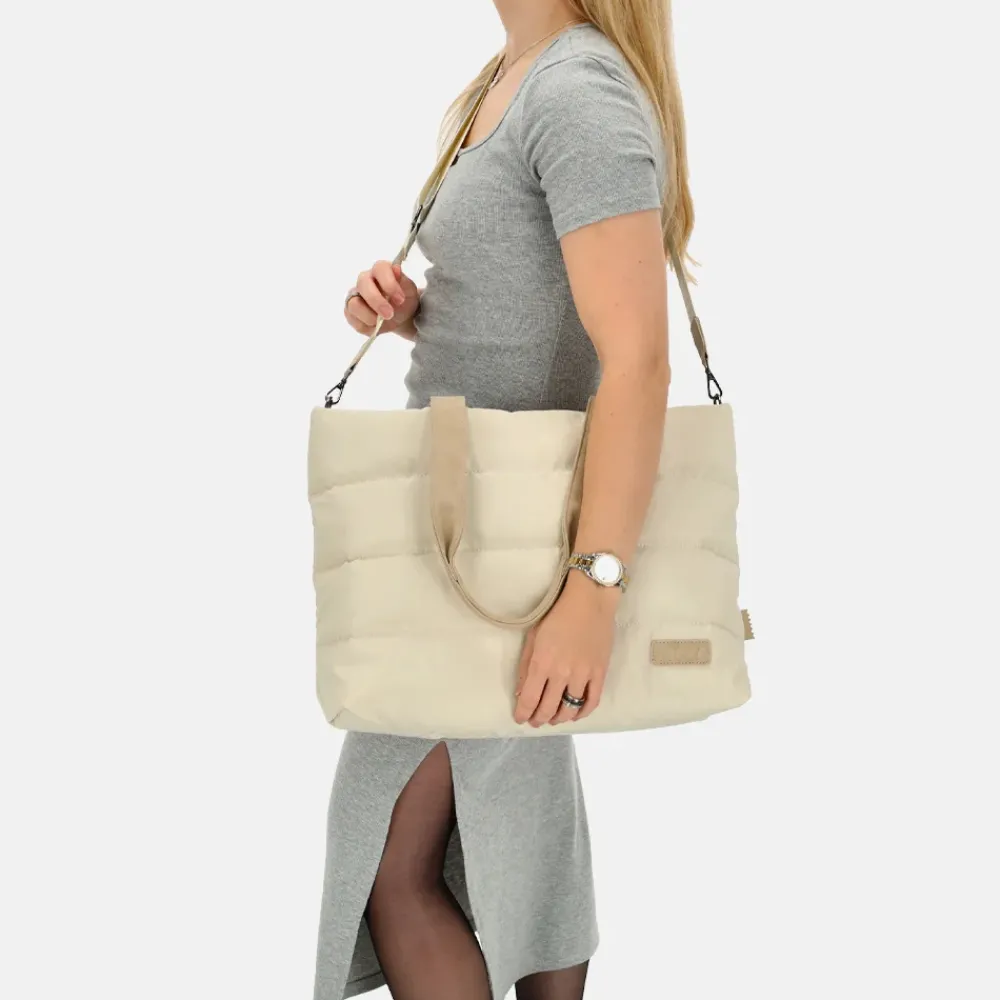 Dames Laptoptassen^Zebra Trends Elske Puffy shopper creme