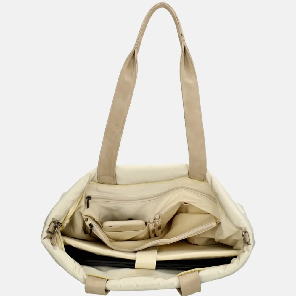 Dames Laptoptassen^Zebra Trends Elske Puffy shopper creme