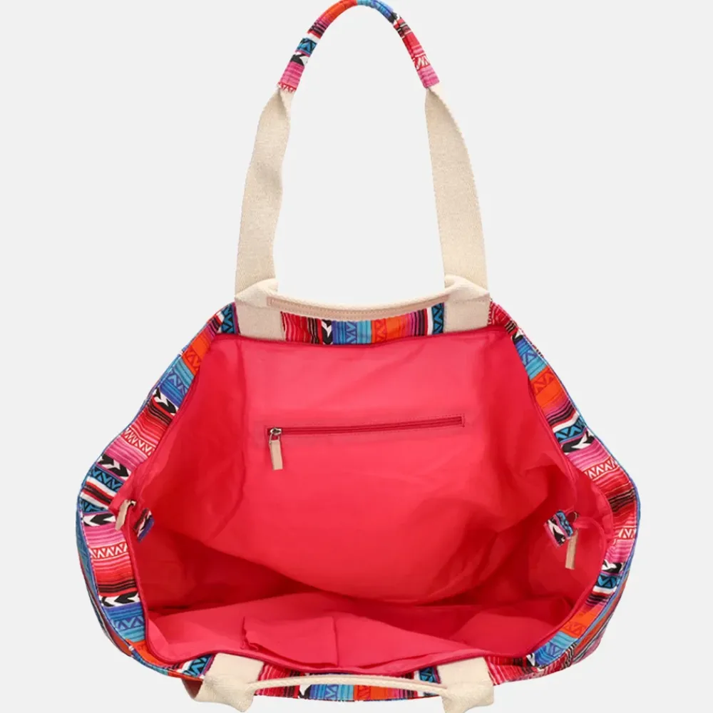 Strandtassen^Zebra Trends strandtas multi fuchsia