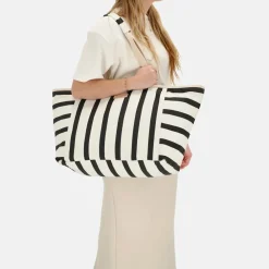 Strandtassen^Zebra Trends strandtas zwart/wit