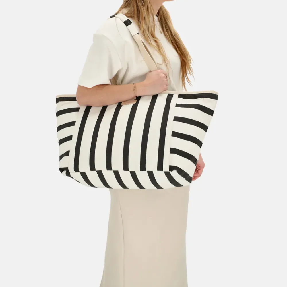 Strandtassen^Zebra Trends strandtas zwart/wit