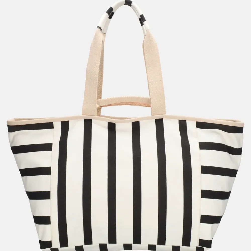 Strandtassen^Zebra Trends strandtas zwart/wit
