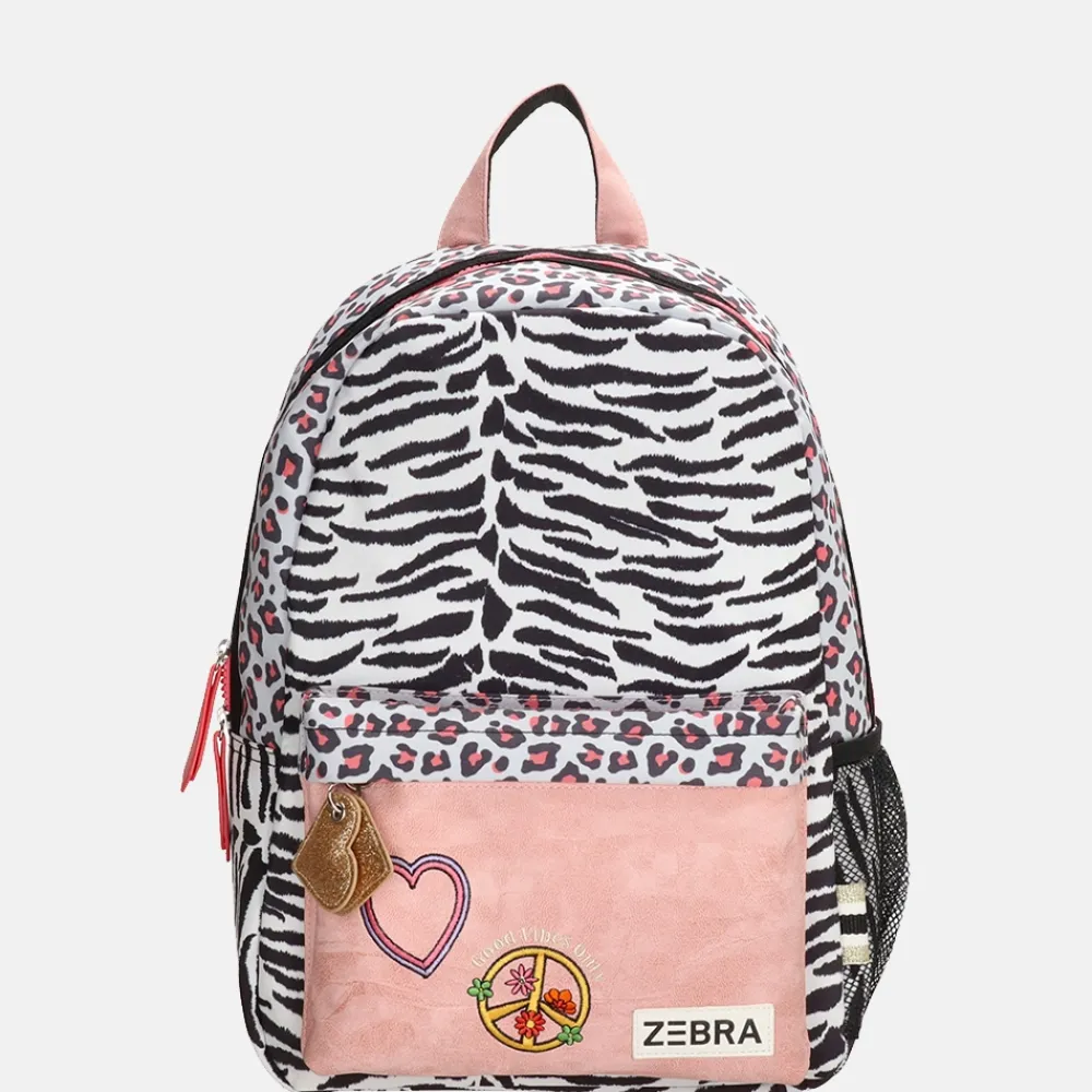 Kinderrugzakken Met Naam | Kinderrugzakken^Zebra Trends tiger leopard kinderrugzak M panter wit/roze